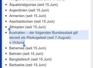 DAMN IT. With less than three weeks to departure, Australia has appeared on Germany’s list of High Risk Countries. Currently limited to just Victoria, but if NSW follows, we will have to quarantine when we get there. MASK UP NSW, COME ON. 😷 https://t.co/wN6OcLKlxN