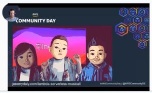 Logged back into the @AWSCommunityDE Abschluss event just in time for things to get really nerdy! 😂🎵❤️ #AWSCommunityDay https://t.co/Y6VrQ6sMCs