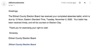 For as much as I complain about Indiana, I'm truly grateful that I get to exercise my right to vote electronically. Thanks to the @CityOfElkhartIN Election Board for their professionalism as always! 🇺🇸 #VOTE https://t.co/evORsWv8B6