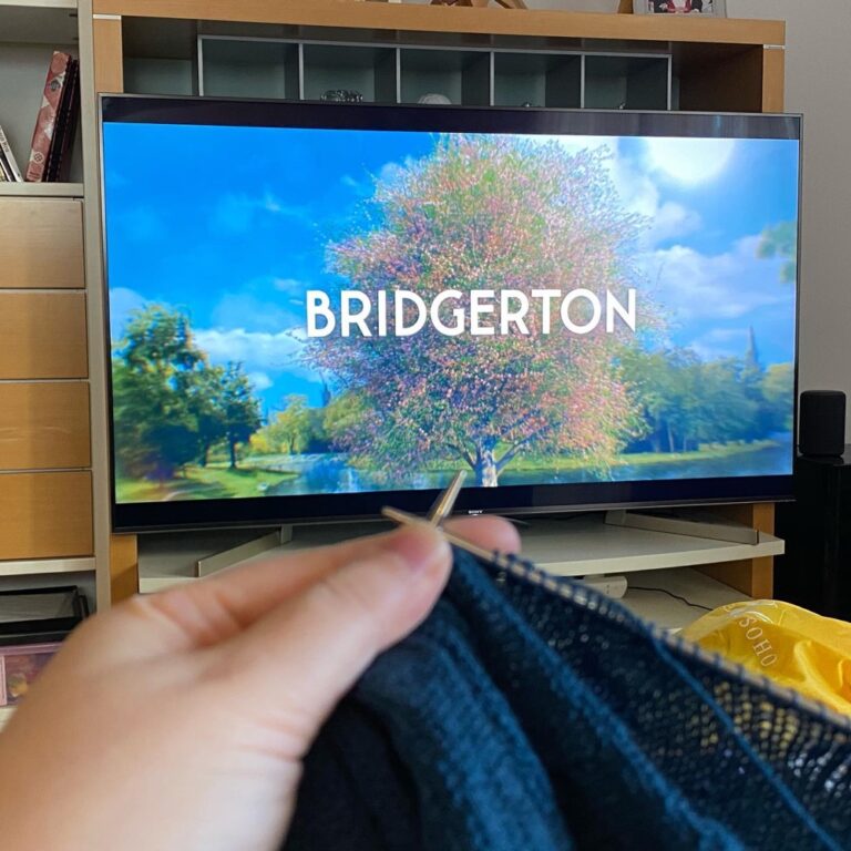 Plan for the day - knitting and Bridgerton!