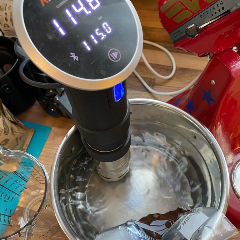 I am assured by the chef that sous vide is the Best Way to Temper Chocolate. 😍