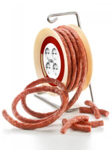 TIL that in Germany you can order a 3.5 METER SPOOL OF SALAMI. This is a thing that exists in our reality. You could mount it on your desk and gnaw on salami all day long. I can't decide if that is insane or BRILLIANT. https://t.co/lehu4rwnDk https://t.co/AZQTWXWUkP