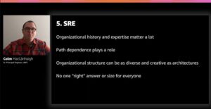 @colmmacc Lots of folks worry that they need an SRE team when starting out, but @colmmacc says there's no right answer for everyone. At Amazon, we actually have a mix of different models. https://t.co/WqWBmpC8Ih