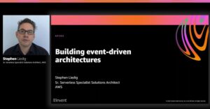 I love hearing an Aussie accent at #reInvent! Learning about building event-driven apps with Amazon EventBridge from my mate @sliedigaws. 🇦🇺 https://t.co/h9BQLUKbsy