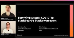 WHOA. This year @Blackboard's traffic spiked to 50x their usual level due to Covid. Sometimes a black swan event looks like a DDoS! You can't always predict an event, but you can still be prepared... #reinvent 🦢 https://t.co/Xj1rdneZ31