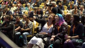 Awww. Just watching a "year in review" video from the @awscloud team in Australia and caught a flash of me and @minxdragon taking a selfie at #communityday. ❤️🇦🇺 https://t.co/TUJcxuHTVh