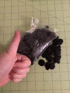 In a fit of crafting pique, I ordered 300 black buttons on Amazon the other day and then had a minor freakout before they arrived, paranoid that I wouldn’t have storage for what I envisioned to be a HUGE amount of buttons. Instead, I am once again crap at estimating volume. https://t.co/F9LIY6APFu