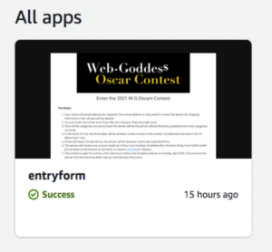 Blog post: Building the Oscar Contest entry form! https://t.co/LYNMdUN7Ia My first proper app built with @AWSAmplify and @reactjs. (Pro tip: @mavi888uy's YouTube videos are a great intro if you're new to these technologies.) https://t.co/i22hm3XF3b