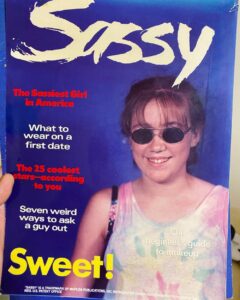 Today I discovered the @ListenToSassy podcast (https://t.co/vNlcTYoHY6) which is so completely my jam I time traveled back to the early 90’s. (Yes, that’s me on a fake Sassy cover I got at a theme park because I was JUST THAT COOL.) 😎 https://t.co/X5yar5uOqU