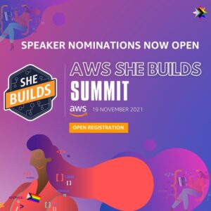 Ladies! AWS She Builds are holding our first ever global online Summit, and we’re looking for technical and career talks (20min sessions). The CFP is open only until Oct. 20, so get in there! https://t.co/xqOx6mX7yD Actual event streamed on Nov. 19: https://t.co/HbhzHMrs0Q https://t.co/UP8CngCNXw