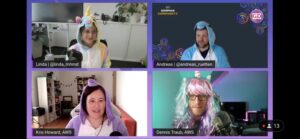 The German AWS Community Game Day is happening, and I have to say, the commentary team are all looking ADORABLE! ❤️🦄 @AWSCommunityDE @dtraub @linda_mhmd @andreas_ruetten https://t.co/zPxthl3dNT https://t.co/KYfwDN9BMN