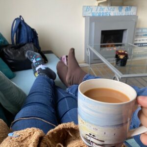 Current mood: knitting, tea, and bickies in front of the fake fire on a grey and drizzly day in Swansea! 🔥🫖🧶🌧 https://t.co/ZvaZbrHgA7