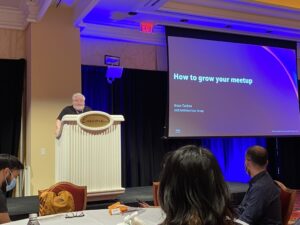 LOL. “Hi, I’m Brian Tarbox. Would you like to speak at my meetup?” Many chuckles as Brian from @BostonAws introduces himself. (I’ve seen him at German meetups!) Brian proudly shared that 58% of the AWS Boston speakers “don’t look like me.” 👏 #awsreinvent https://t.co/62tdRHDroF