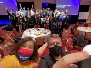 Thanks to all the amazing @AWSUserGroups leaders who joined us today and who worked so hard to keep their communities strong over the last two years! ❤️ #awsreinvent @sebsto @Karissa_Wood_ @mariaencinar https://t.co/HLV7To6uSq