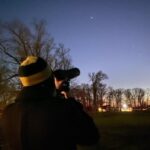 Stargazing. 🔭🌌🌔 We tried to find Comet Leonard but we got too cold. We saw Venus (as a crescent!), the moons of Jupiter, and craters on the Moon! https://t.co/rn5Q7adek3