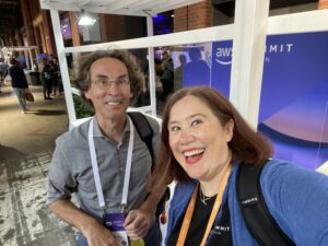 I ran into my colleague @ghohpe today at the #AWSSummitBerlin! Sending hugs to all our friends at @yow_conf. ❤️👋 @daveathomas https://t.co/KxiEv9WDcn