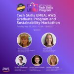 Our next ep of AWS She Builds Tech Skills EMEA will air tomorrow! You’ll learn about the AWS Graduate Program as well as a very cool sustainability hackathon. See you at 12pm CEST on https://t.co/Vp850qwkkl or register for reminders here: https://t.co/SezsAaGYAr @awsdevelopers https://t.co/84adFta0g4