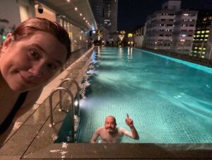 The hotel has a rooftop pool. (I really like Singapore. Might have to live here for a bit someday.) https://t.co/Tld4h8rQ3A