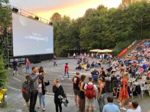 Tonight we saw Rocky Horror under the stars with hundreds of Germans singing along, squirting water guns, tossing rice, and shouting at the screen. ❤️💋 https://t.co/ku7ZaKGm7l