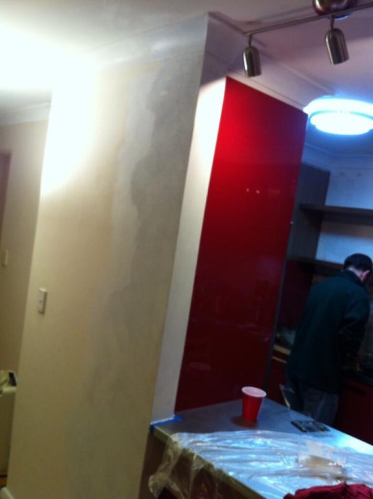 So far we've sanded and primed all the new wall bits! No more raw concrete render... http://t.co/6Qn6ogRZ