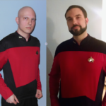 RT @leeflower: My friend Tom. Last year (left), as Picard, because of the chemo. This year: Riker, and recovered. http://t.co/SN0qFkvHuV