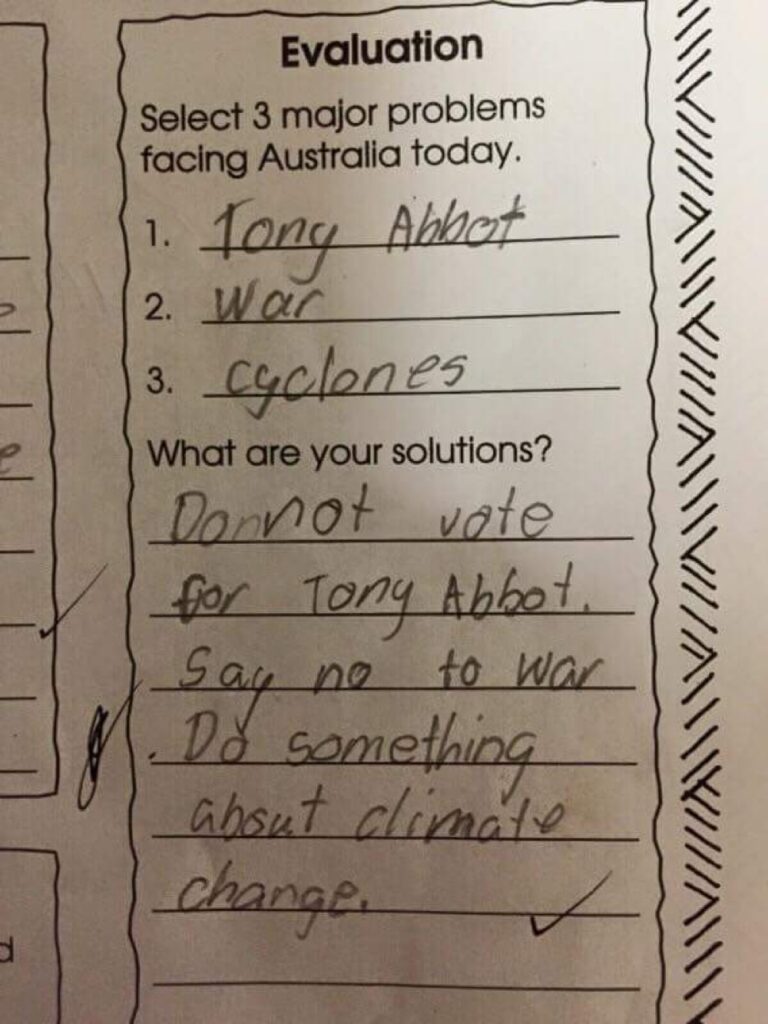 RT @KainTietzel: Homework from a 9 y.o. aussie kid. http://t.co/qSuv6YntWX