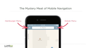 RT @lukew: Mystery meat of mobile navigation: the hamburger & kebab. [3/3] http://t.co/L3l5ZvgmyU