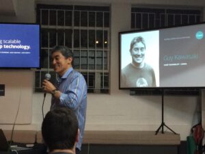 RT @Saibhai: Our chief evangelist @GuyKawasaki opening @canva’s first engineering event http://t.co/7wCxi36pGP