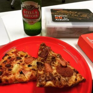 Time for pizza, beer, and hardware hacking with @WWCSyd! #arduino http://t.co/Iczc2yyUbb http://t.co/G060m1aIUJ