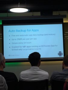 Auto backups for apps sounds pretty sweet. Setting up my new iPhone was painful... #gdgsydney http://t.co/9M9QFW1kAK