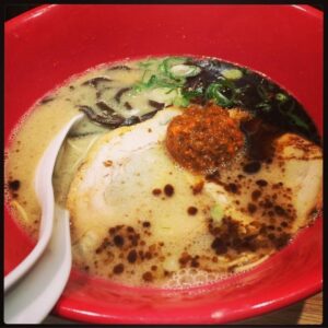 Tonkatsu ramen with pork belly, mushroom, miso, and garlic oil. So good on a chilly winter… http://t.co/yrJFznH4lR http://t.co/rvzz5DL0b4