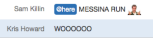 The most glorious phrase ever to grace Hipchat: MESSINA RUN! (@SamuelKillin is a champ.) #canvahackathon http://t.co/bTqd9K5h71