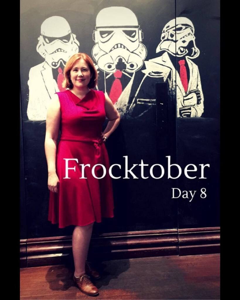 #frocktober day 8: red dress and stormtroopers, baby. http://t.co/qtJFzaDxZM http://t.co/1OSIGvxEkZ