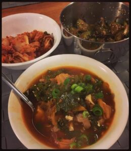 Korean food! Kimchi stew with squash and kale, and spicy cucumber side dish. I made it all… https://t.co/C8qBP6cySi https://t.co/2nRyofC8xt