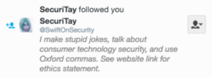 This may be the proudest achievement of my year, @SwiftOnSecurity. https://t.co/wEo6iMW6R1