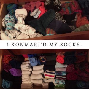 My sock drawer definitely sparks joy now. (Above: before. Below: after.) #konmari https://t.co/OSyAdzRBoS https://t.co/6JPxcuh3WZ