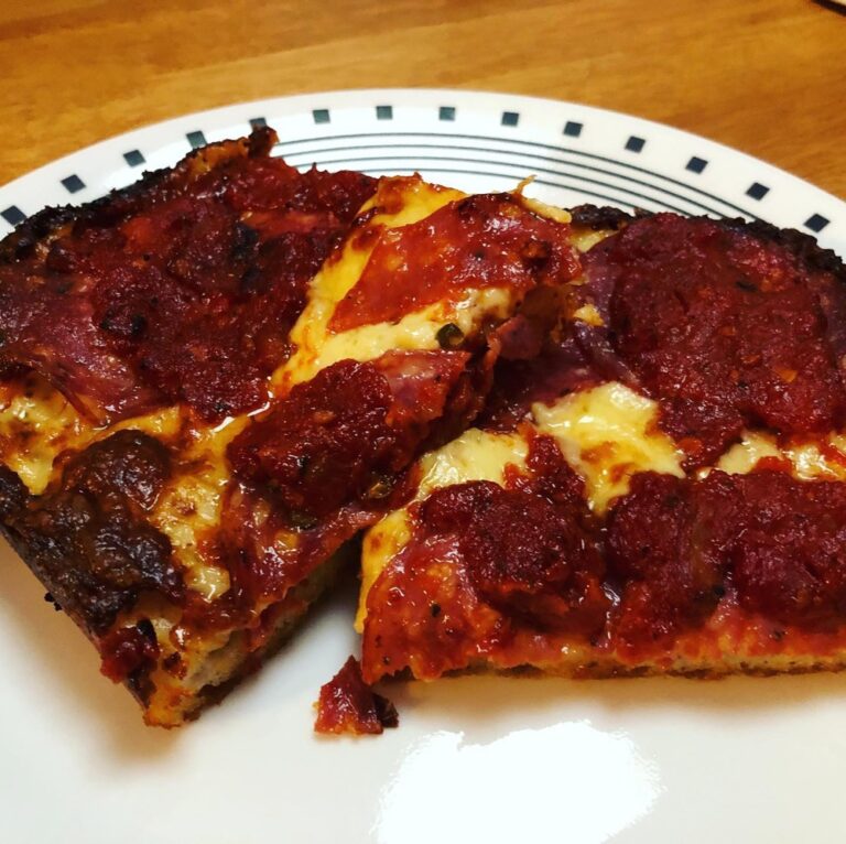 “The only way this could possibly be better,” I said, through a mouthful of deliciousness, “is if it had been preceded by a pile of salad from a Pizza Hut salad bar circa 1985.” 🍕 (The Snook made homemade pan pizza.)