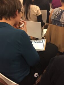 Spying on @bemaia while she sketches the #GGDSyd talks. In awe… https://t.co/zZHPsIIZUg