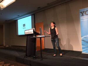 Really excited to finally hear @daphnechong talk about video transcoding system she built for ABC iView! #yowwest16 https://t.co/VdgWEx1aLX