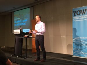 Been waiting all day for @thepaulrayner’s Event Storming keynote! #yowwest16 https://t.co/Zc3kAsWsuJ