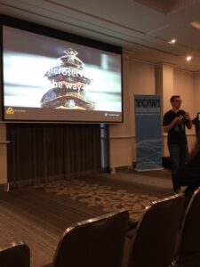 Piling on the geeky references now. It’s microservices all the way down! #yowwest16 @evanderkoogh https://t.co/NFPNumeuDO