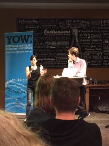 Lots of Q&A for @daphnechong and @nickmchardy! Really engaging and interesting talk. #yownight https://t.co/gC5P4VUIKf