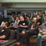 Nice crowd for @noopkat's #yownight talk on combining art and tech. @yow_oz @canva https://t.co/TPTQxzFzHC