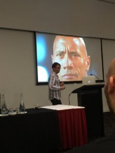 The best part of any @FakeSamRitchie talk: his epic puns and Dad jokes. Truly, an artist working at his prime! #yowconnected https://t.co/WMcYm68Fye