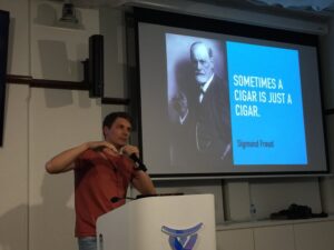 This is one of the most amazing meetup talks ever. (I missed the slide about the meaning of life.) #SydJS https://t.co/UrhkO7EJNj