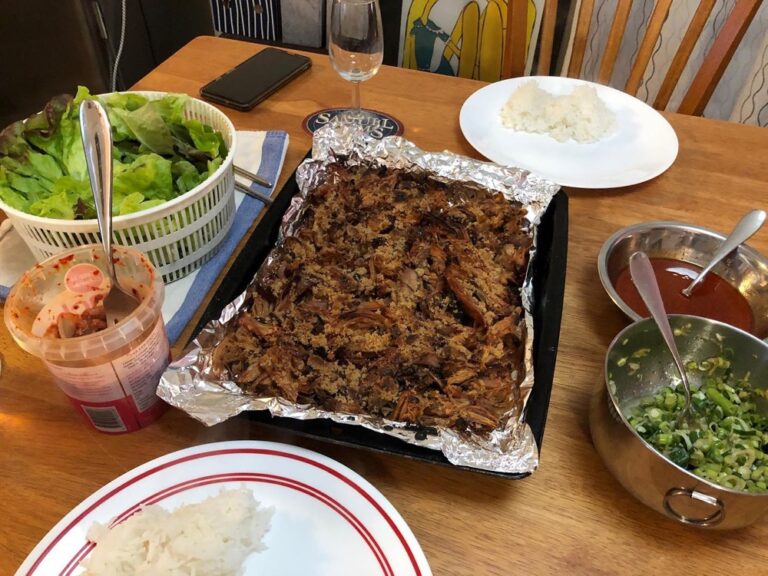 Since my Mom and Grandma and sister have been pigging out in LA’s Koreatown, I had to make my own Korean feast! Momofuku Bo Ssam @davidchang