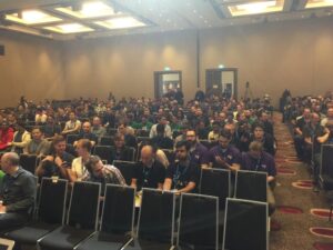 The room is starting to fill up. The energy is crackling! #yow16 https://t.co/eaoohnlPKs