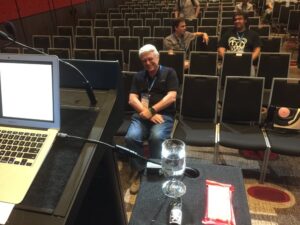 The view from the lecture before my talk. That’s @unclebobmartin. No pressure. #yow16 https://t.co/0rUm9r63Lr