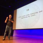 The final tenet of the Scribe’s Oath: I will never stop learning and improving my craft. Why we’re all here today! #yow16 @unclebobmartin https://t.co/4E5CNQDNuF