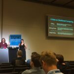 Listening to @cmeik and @caitie’s entertaining tag team talk on history and challenges of distributed computing. #yow16 https://t.co/VlZ384JIJX